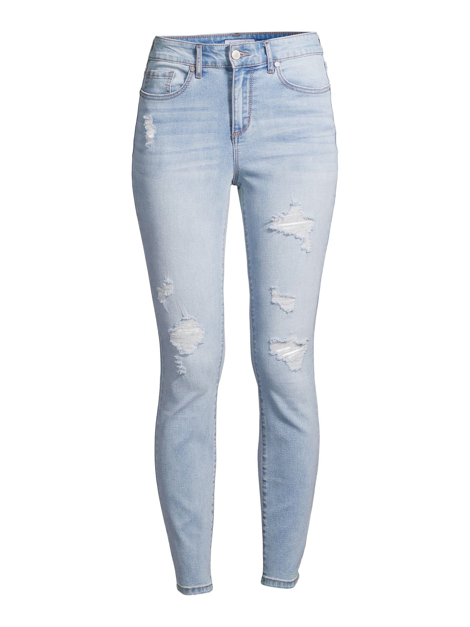 Sofia Jeans by Sofia Vergara Women's Rosa Curvy Ripped High-Rise Ankle Jeans | Walmart (US)