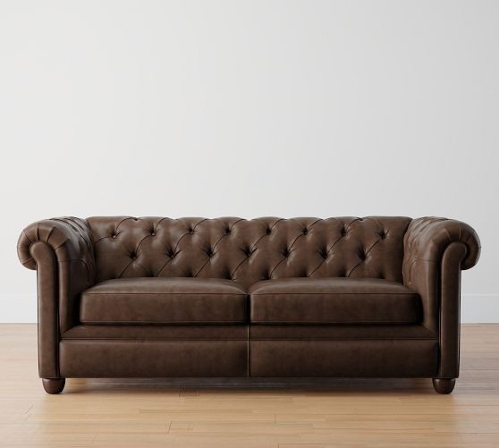 Chesterfield Roll Arm Leather Sofa (65"–96") | Pottery Barn (US)