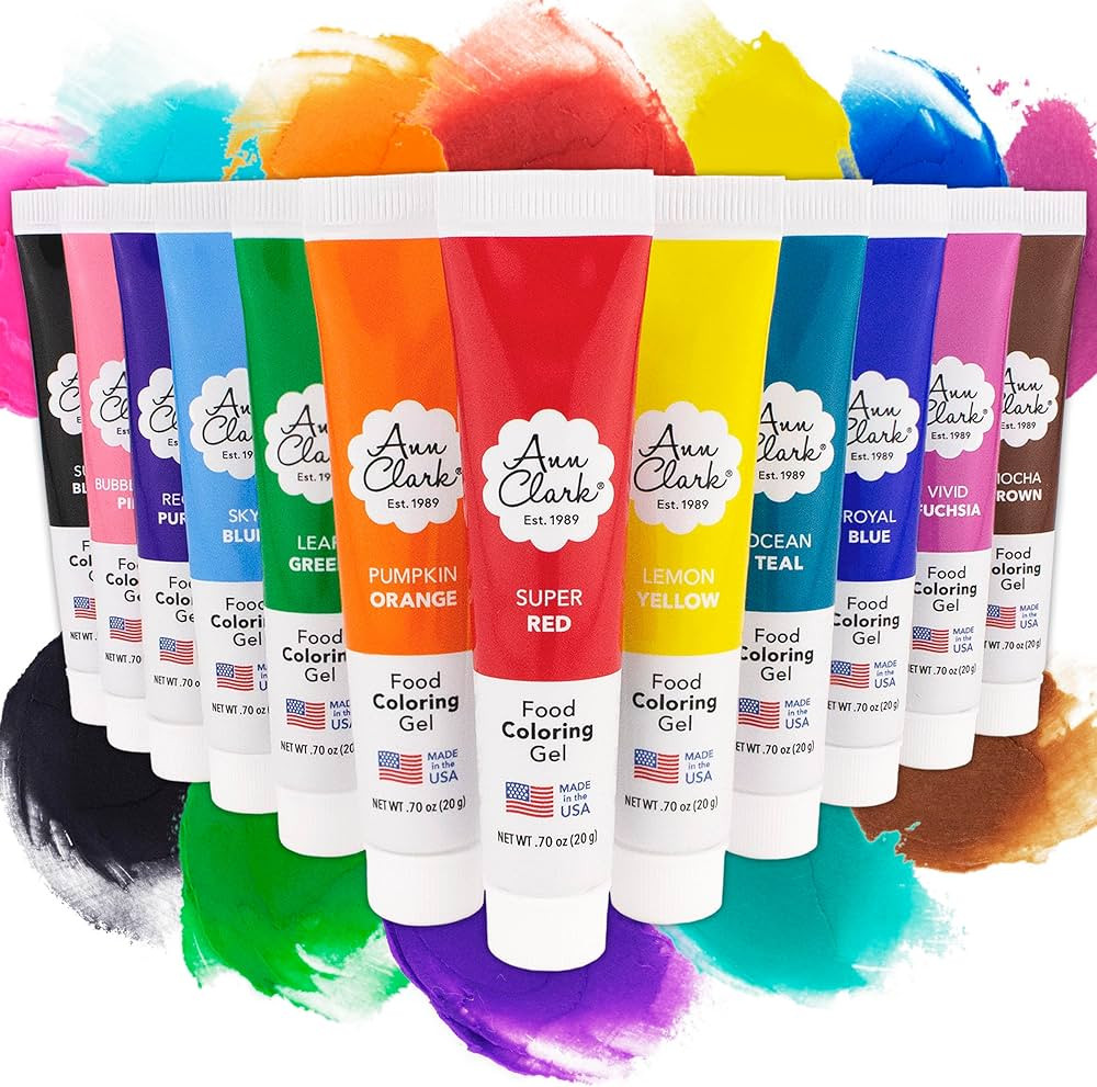Ann Clark Professional-Grade Gel Food Coloring Made in USA .7 oz, 12 Colors | Amazon (US)