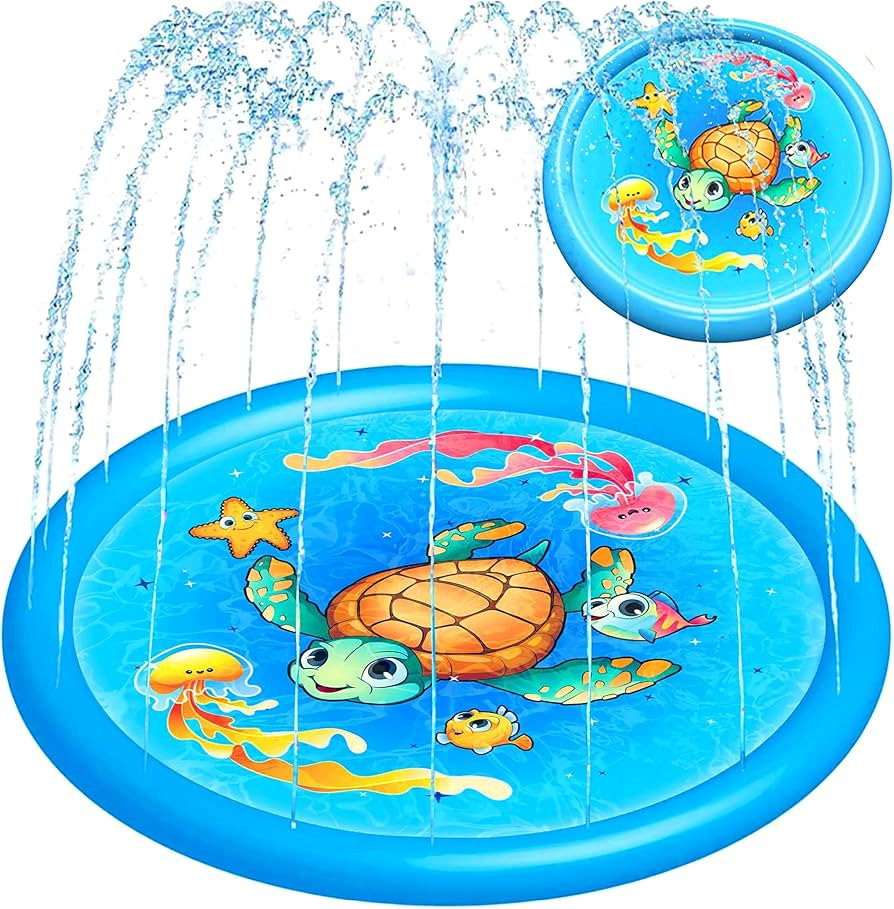 Upgraded Splash Pad - 67 Inches- Sprinkler for Kids and Toddlers - Non-Slip Splash Pads for Dogs ... | Amazon (US)