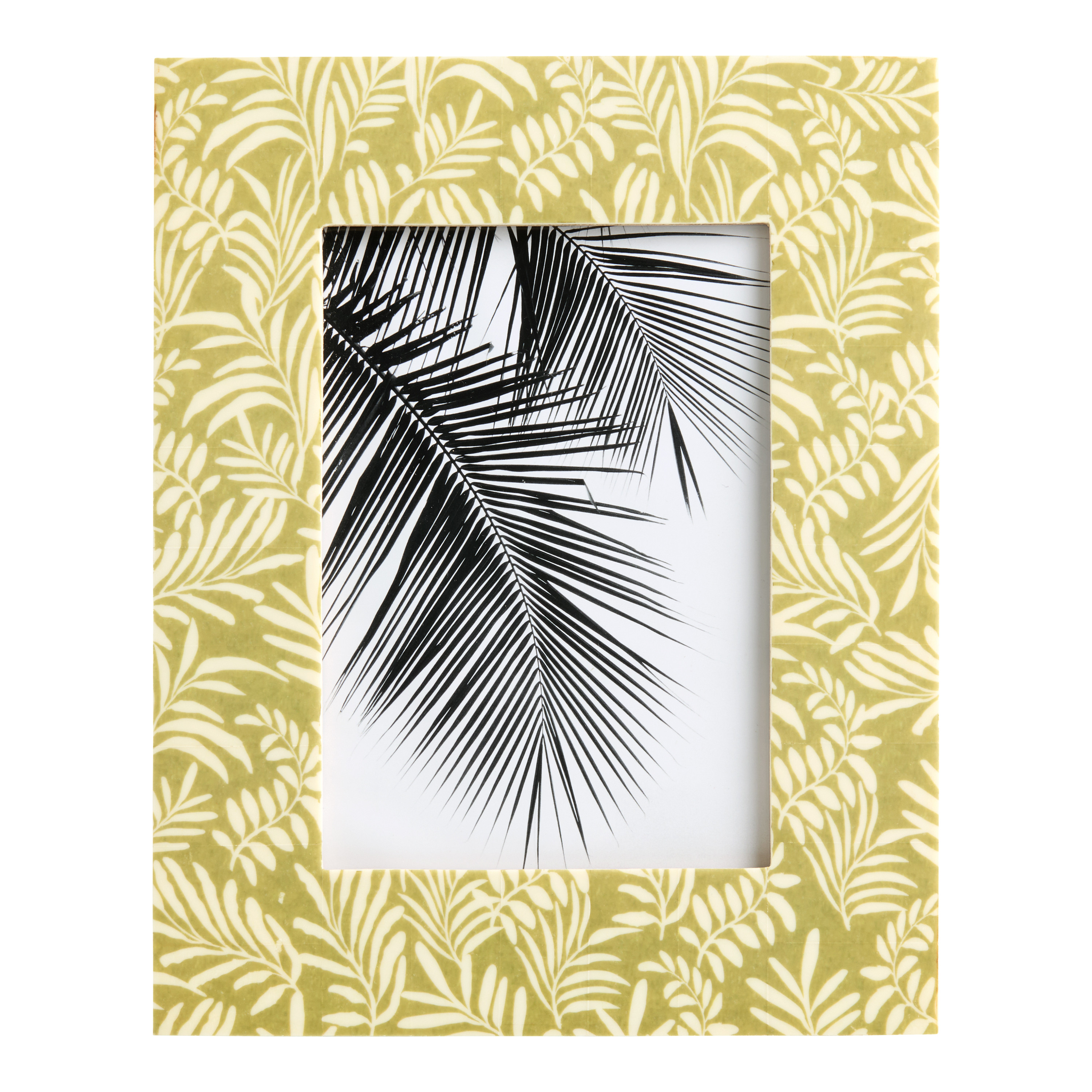 Green and Ivory Resin and Bone Leaf Picture Frame | World Market