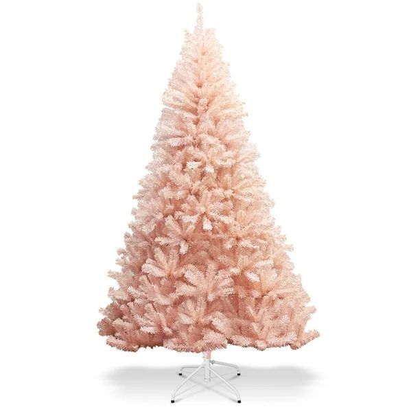 Costway 6ft Christmas Tree Hinged Full Fir Tree Metal Metal Season,Pink - Walmart.com | Walmart (US)