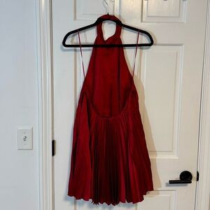 Abercrombie & Fitch | Giselle Pleated Trapeze Mini Dress, Backless, Red - NWT | Poshmark
