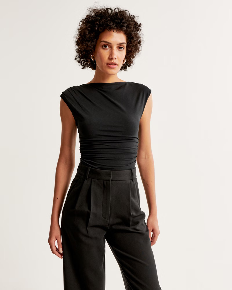 Women's Draped Slash Top | Women's New Arrivals | Abercrombie.com | Abercrombie & Fitch (US)
