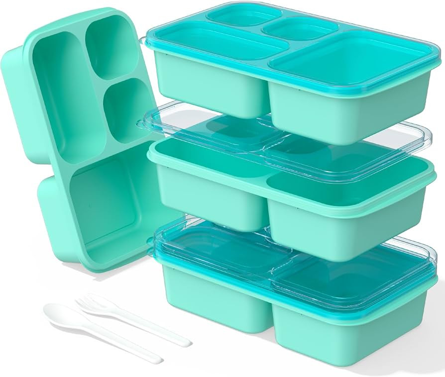 Bento Lunch Box - 4 Pack, Snack Box Containers Meal Prep Container Microwave Safe, Lunch Box of 4... | Amazon (US)