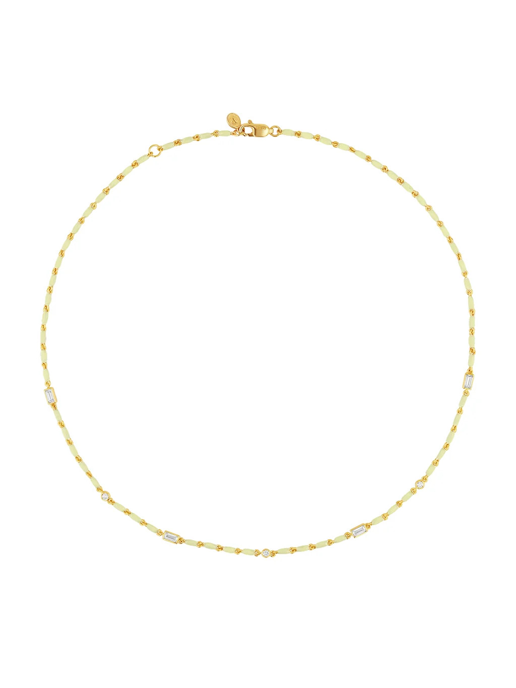 ENAMEL AND MOISSANITE NECKLACE IN BEURRE | Dorsey
