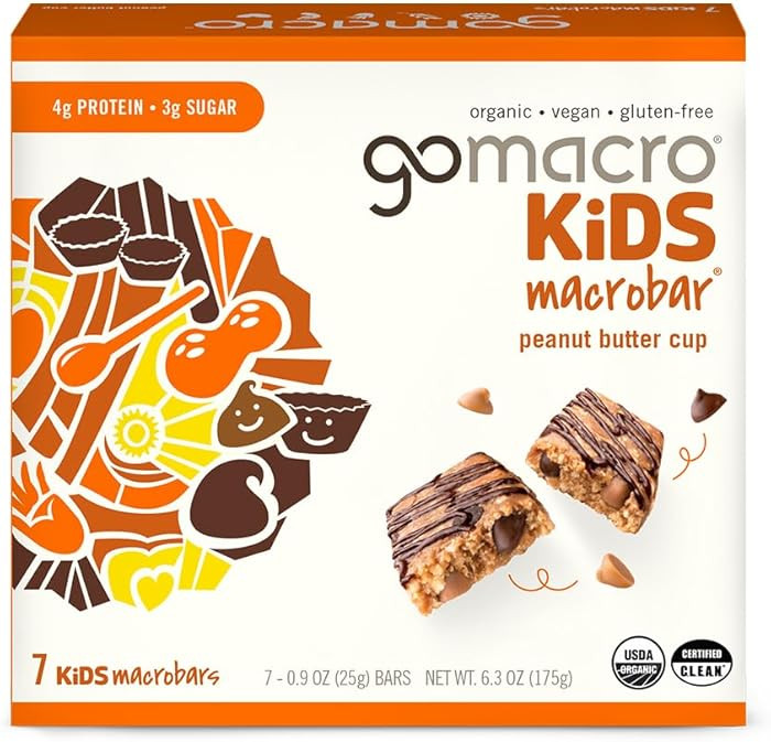 GoMacro Kids MacroBar Organic Vegan Snack Bars - Peanut Butter Cup (0.90 Ounce Bars, 7 Count) | Amazon (US)