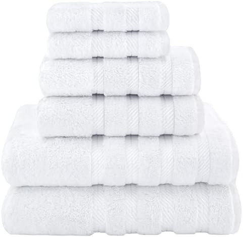 American Soft Linen Luxury 6 Piece Towel Set, 2 Bath Towels 2 Hand Towel 2 Washcloths, 600 GSM 10... | Amazon (US)