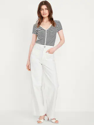 Extra High-Waisted Mariner Wide-Leg Jeans | Old Navy (CA)