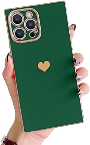 MTBacon Compatible with iPhone 13 Pro Max Square Case, Cute Love Heart Case for Women Girls Camer... | Amazon (US)