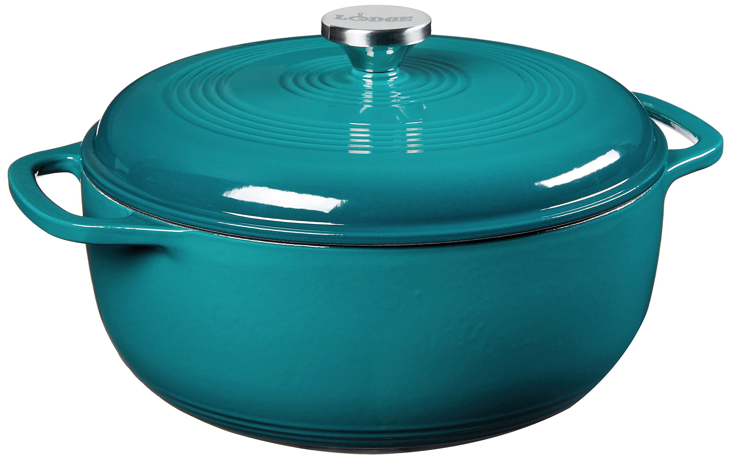 Lodge 6 Quart Enameled Cast Iron Dutch Oven with Lid – Dual Handles – Oven Safe up to 500° F... | Amazon (US)