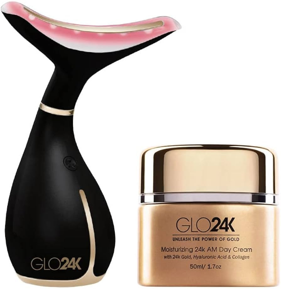GLO24K Neck & Face LED Beauty Massager + 24k Moisturizing Day Cream. The Ultimate Duo for Neck Ca... | Amazon (US)
