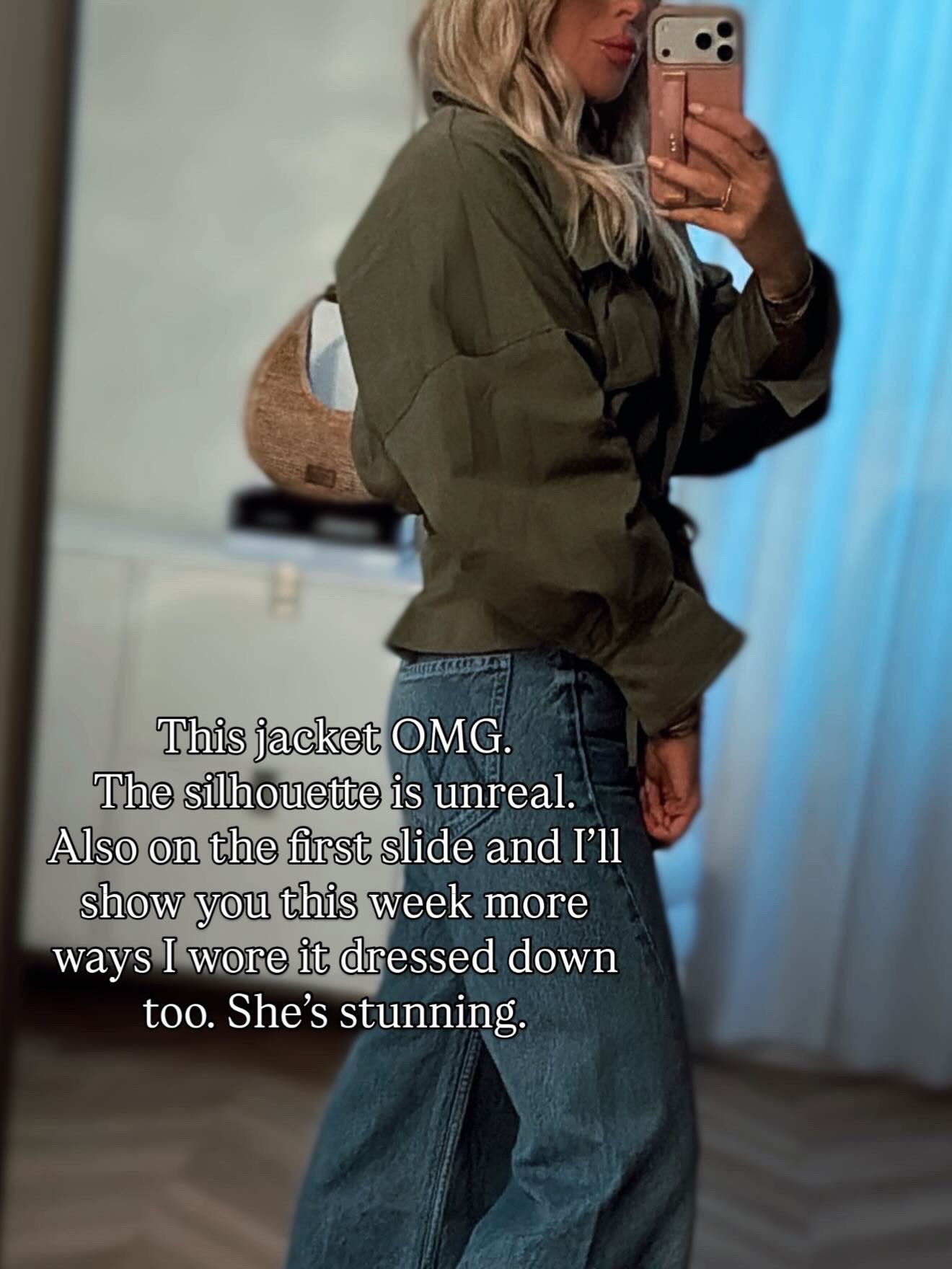 Stunning silhouette on this jacket 🤍 truly worth every penny. I’m going to show more ways to style it soon. I’m in the XS and it runs big, so size down.
Jeans are back in stock and true to size 👖✨



#LTKootd #LTKgrwm #LTKSeasonal