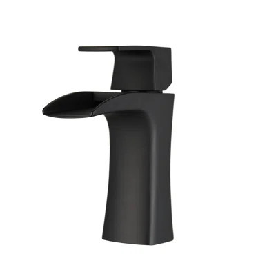 Modern Matte Black Bathroom Sink Faucets, Brass Construction, Elegant Waterfall Design For Home | Wayfair North America