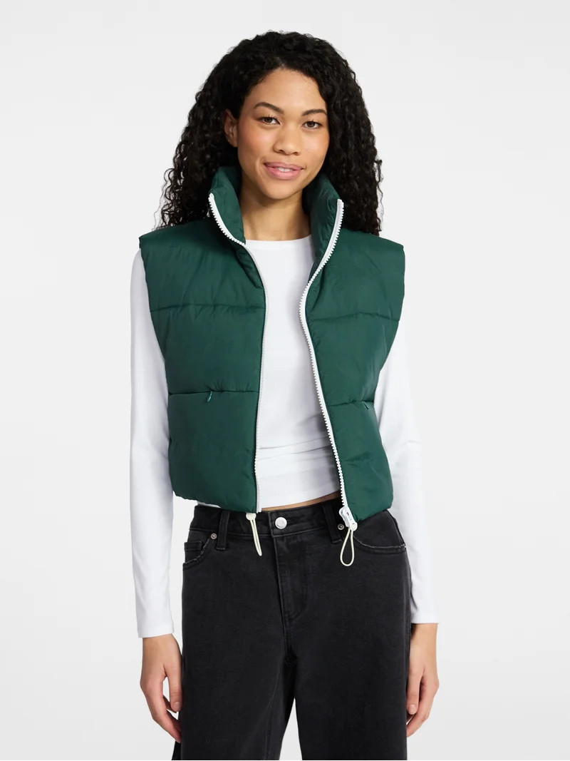 No Boundaries, Puffer Vest, L/XL, Aventurine | Walmart (US)