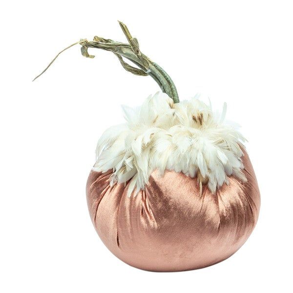 Feathered Velvet Pumpkin, Copper | Maisonette