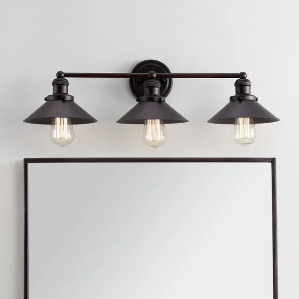 July 26.5" 3-light Metal Vanity Light, Oil Rubbed Bronze by JONATHAN  Y | Bed Bath & Beyond