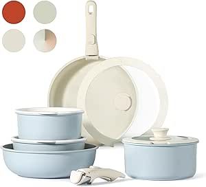 CAROTE 11pcs Pots and Pans Set, Nonstick Cookware Set Detachable Handle, Induction Kitchen Cookwa... | Amazon (US)