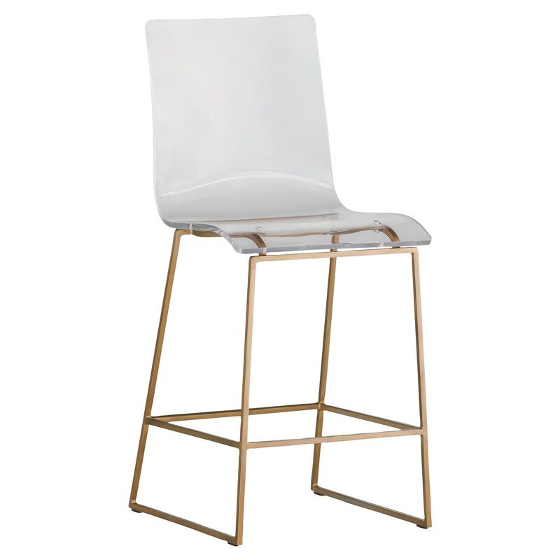 King Acrylic Counter Stool, Gold | One Kings Lane