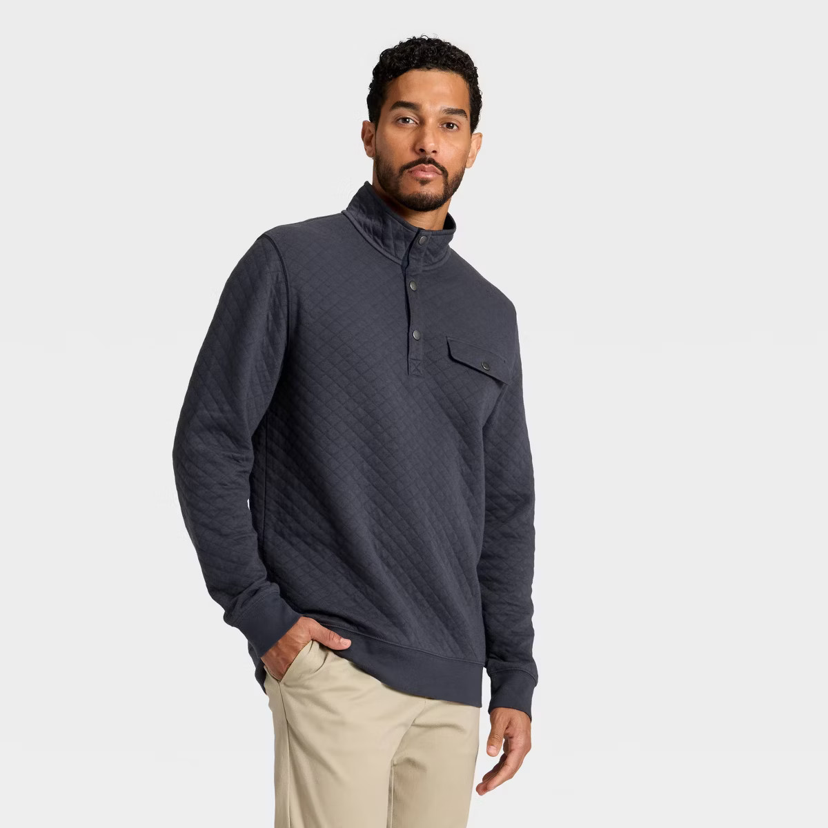 Men's Comfort Wear Quilted 1/4 Snap Pullover - Goodfellow & Co™ | Target
