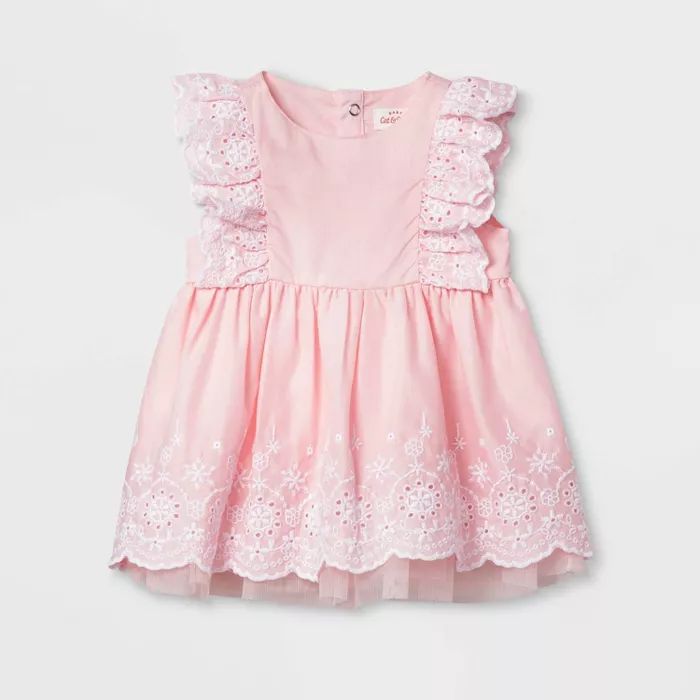 Baby Girls' Eyelet Dress - Cat & Jack™ Pink | Target