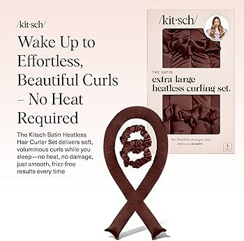 Kitsch Satin Heatless Hair Curler Set - Heatless Curls Overnight with Hair Curler & 2 Satin Scrun... | Amazon (US)