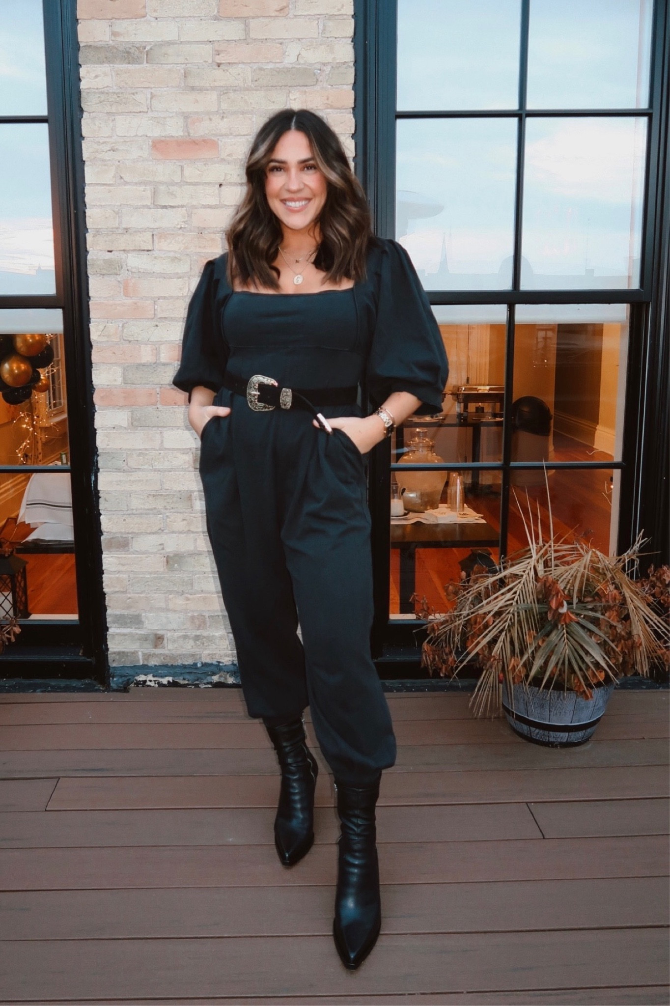 Date night, holiday look, edgy boho style, all black outfit, mom style, free people, western belt, booties for fall, fall outfit, business casual, work holiday party, thanksgiving outfit. 

I sized DOWN to XS (normally M/L) in this brand! 




#LTKstyletip #LTKSeasonal #LTKmidsize