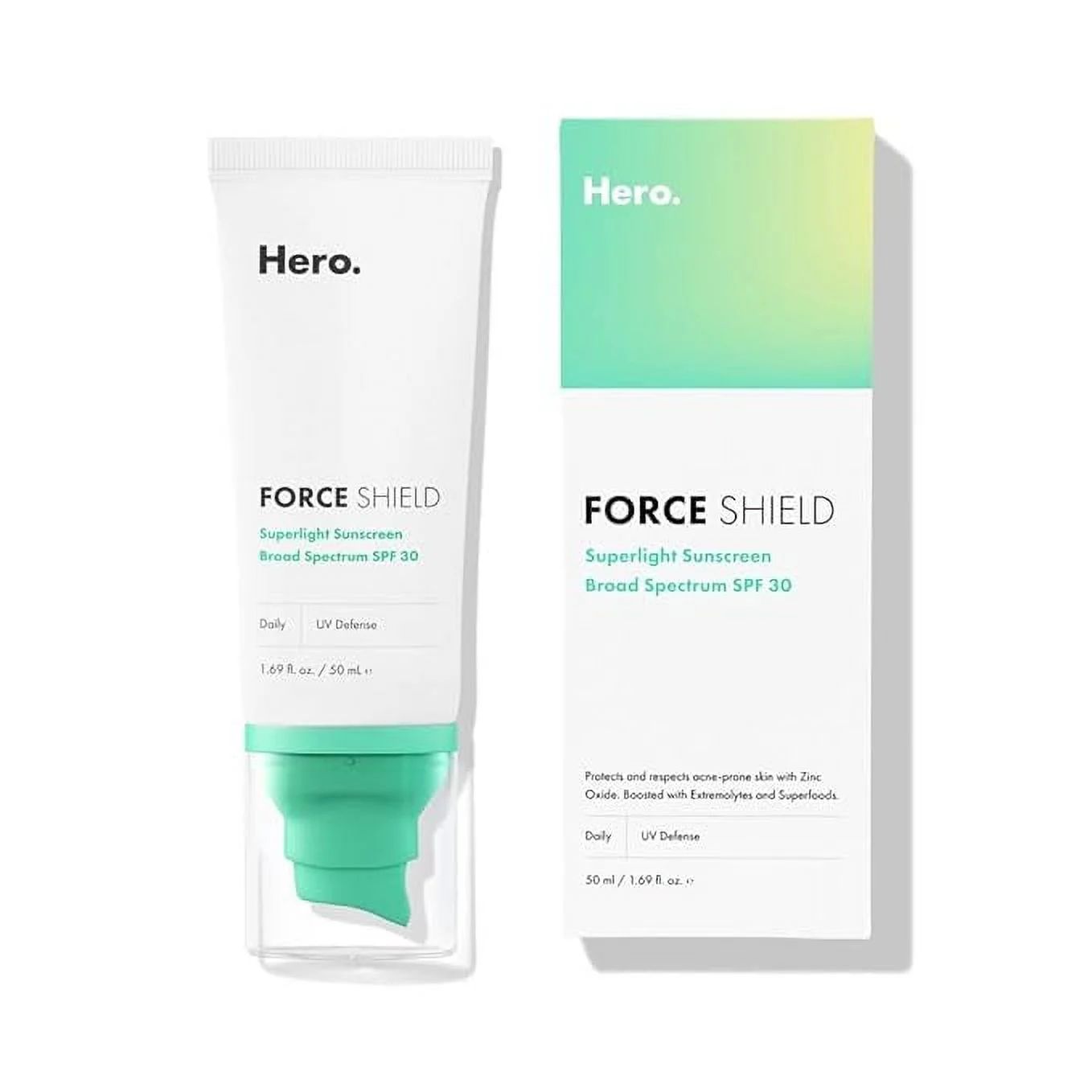 Force Shield Superlight Sunscreen SPF 30 from Hero Cosmetics - Everyday SPF 30 for Acne-Prone Ski... | Walmart (US)