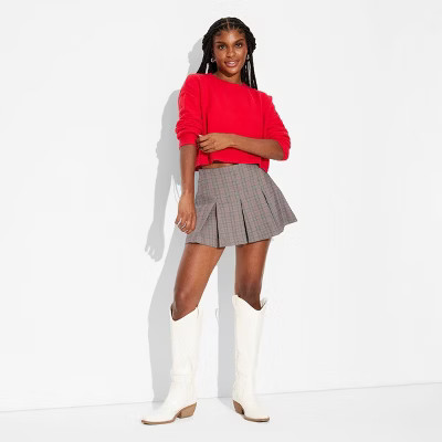 Women's Crewneck Value Pullover Sweater - Wild Fable™ Red Pop M | Target