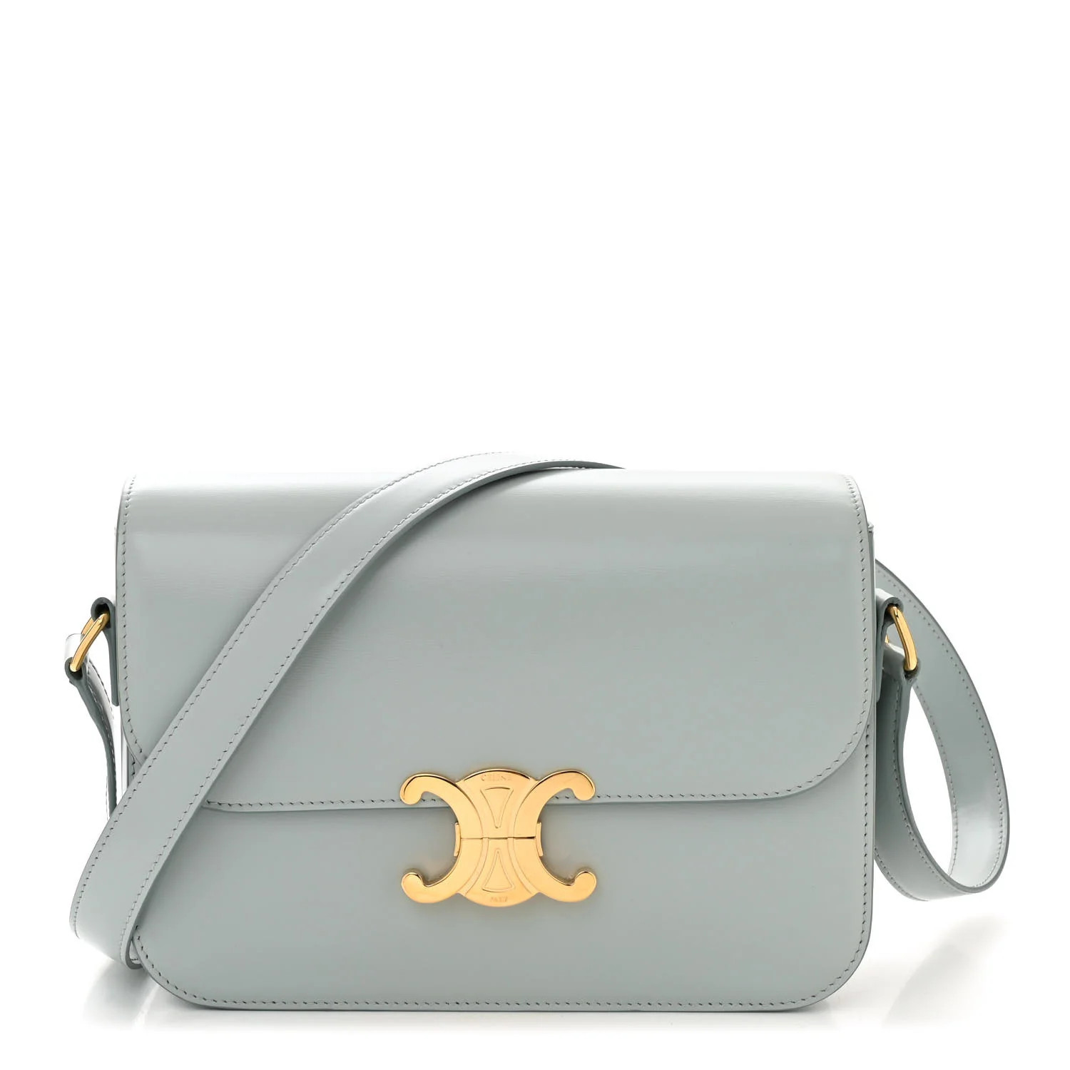 Shiny Calfskin Medium Triomphe Soft Blue | FASHIONPHILE (US)