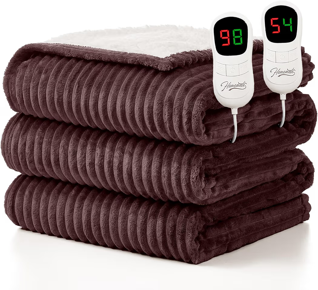 Homemate Electric Heated Blanket King Size - 100"x90" Heating Blanket King Size Dual Control 1/2/... | Amazon (US)