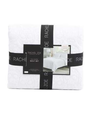 Tufted Skulls Quilt Set | TJ Maxx