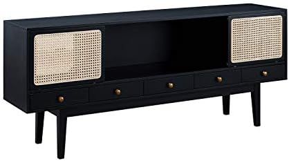 Holly & Martin Midcentury Modern Media Console in Black and Natural Finish | Amazon (US)