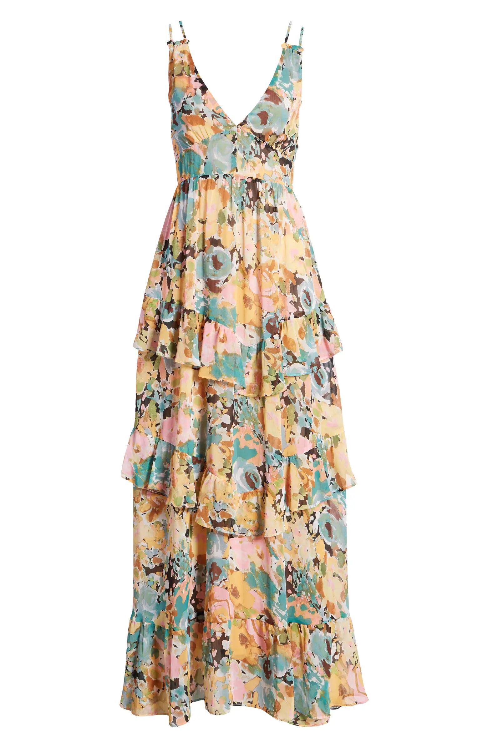 Floral Print Tiered Chiffon Dress | Nordstrom