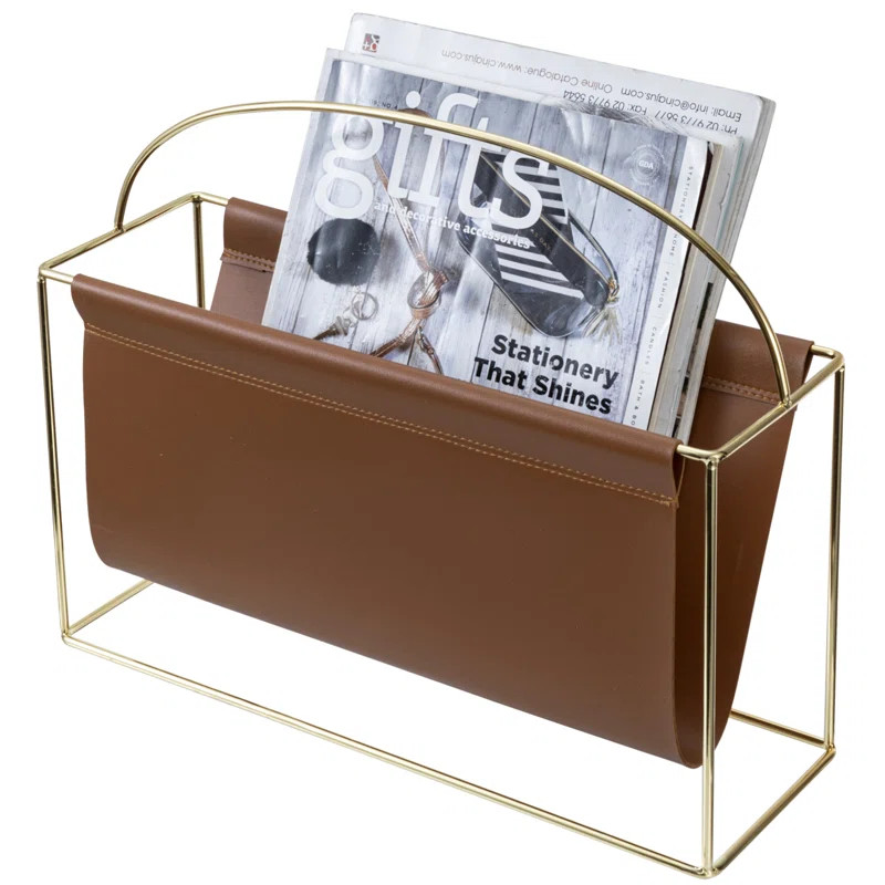 Mercer41 Vessena Leatherette Standing Sling Magazine Rack | Wayfair | Wayfair North America
