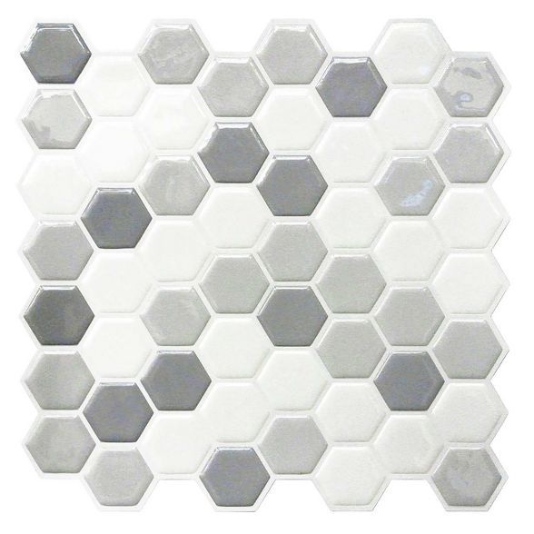 RoomMates Gray Hexagon Tile Peel And Stick Backsplash | Target