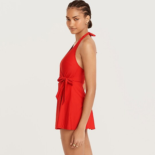 Halter wrap swim dress | J. Crew US
