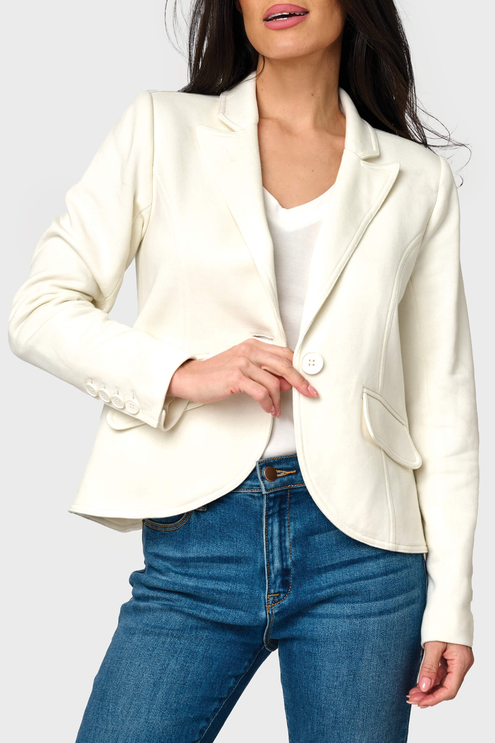 Notch Lapel Stretch Knit Blazer | Gibson