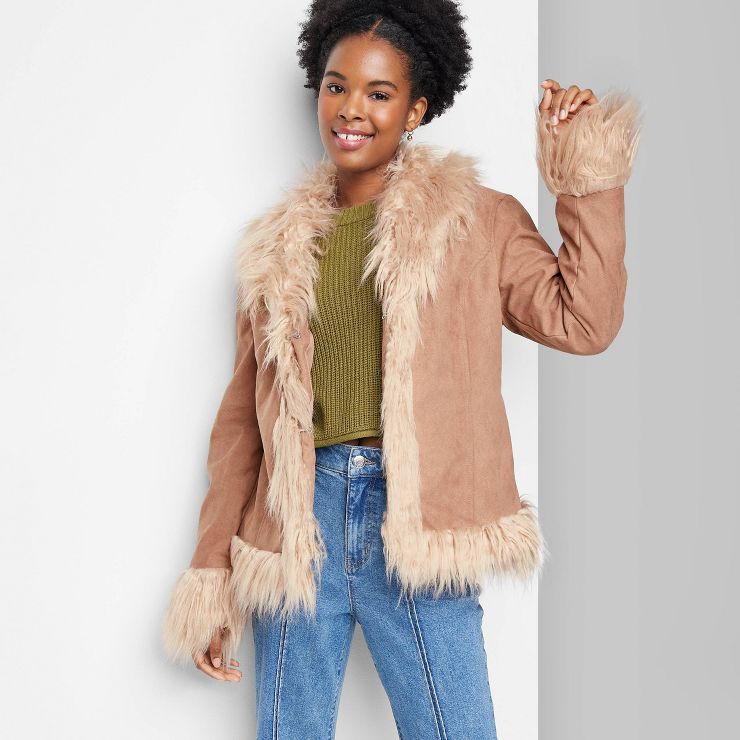 Women's Faux Fur Trim Jacket - Wild Fable™ | Target