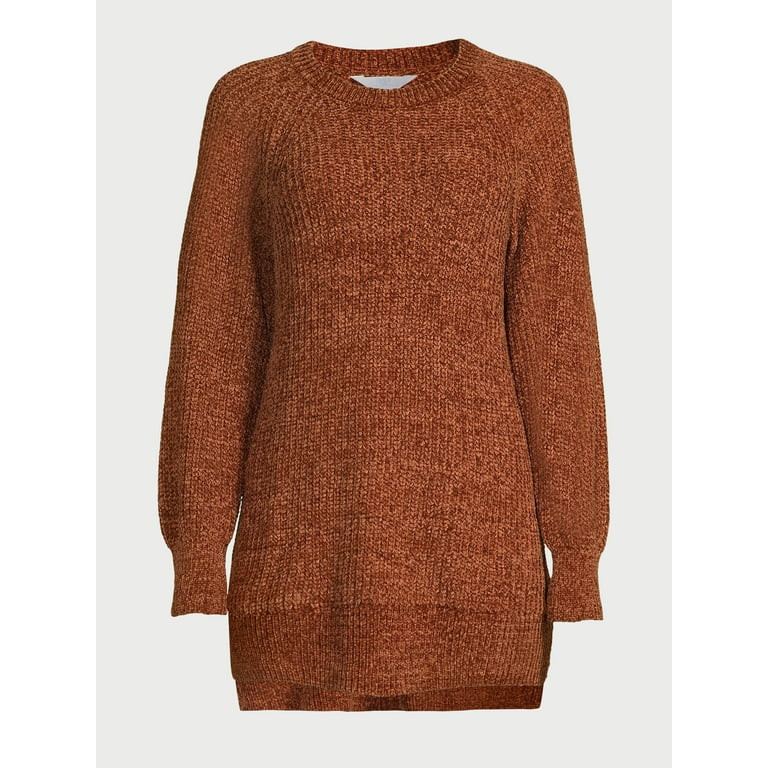 Time and Tru Women's Chenille Crew Neck Tunic Sweater, Midweight, Sizes XS-XXXL | Walmart (US)