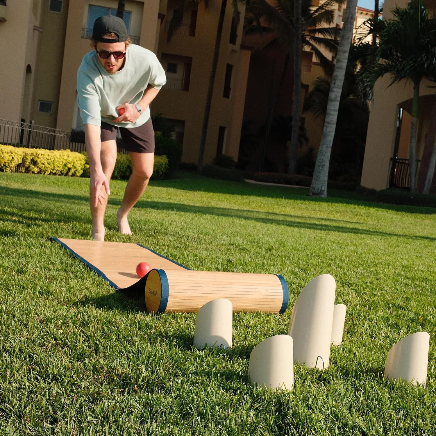 Yard Game – Modern Bocce Ball Set with Ramp & Targets | Portable BocceRoll Lawn Game for Backyard & Beach | Premium Wooden Bocce Game for Family & Party Play | Amazon (US)