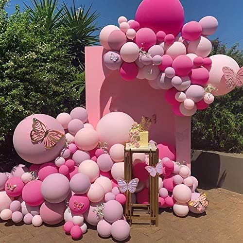 Rose Red Balloon Arch Garland Kit-Macaron Pink Balloon Rose Red Balloon 156Pcs for Baby Shower,Ge... | Amazon (US)