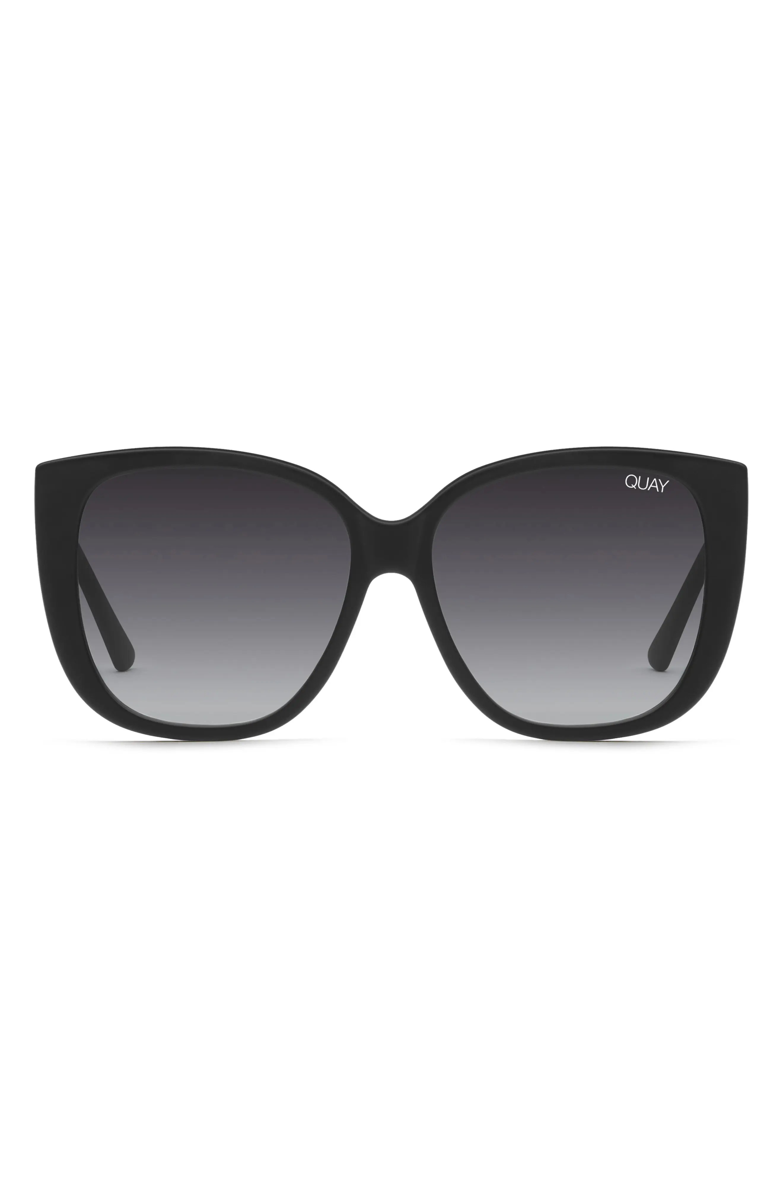 Quay Australia Ever After 59mm Cat Eye Sunglasses in Matte Black/Smoke at Nordstrom | Nordstrom