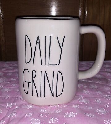 NEW! Rae Dunn "Daily Grind" Coffee Mug White Matte  | eBay | eBay US