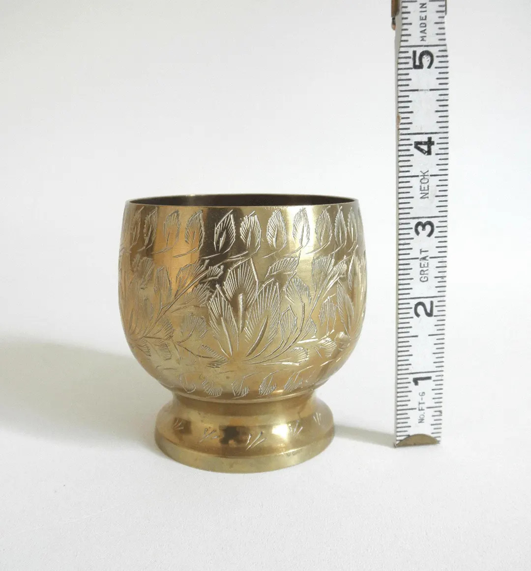 Vintage Etched Brass Goblet: Indian Home Accent Candle Holder - Etsy | Etsy (US)