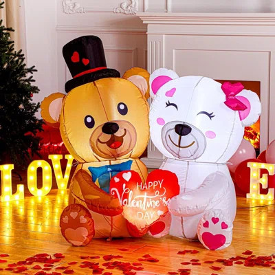 Couple Bear with Love Heart Inflatable | Wayfair North America