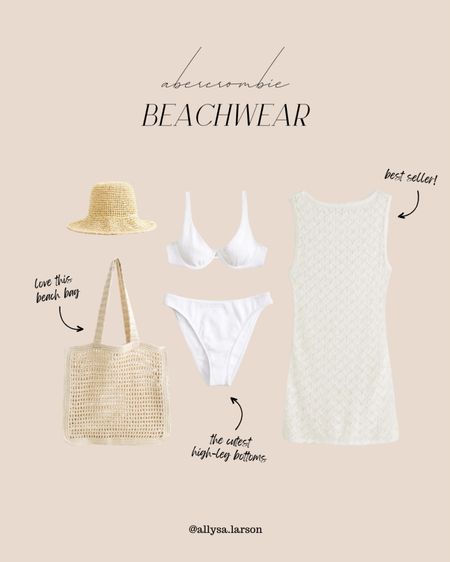 Abercrombie beachwear, beach bag, neutral outfit, neutral style, white bikini, beach coverup

#LTKfindsunder100 #LTKSeasonal #LTKstyletip
