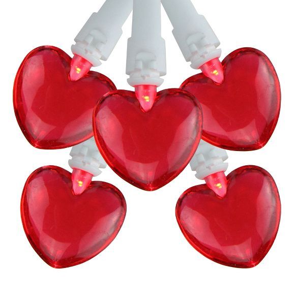 Northlight 20 Red LED Mini Heart Valentine's Day Lights - 4.75 ft White Wire | Target