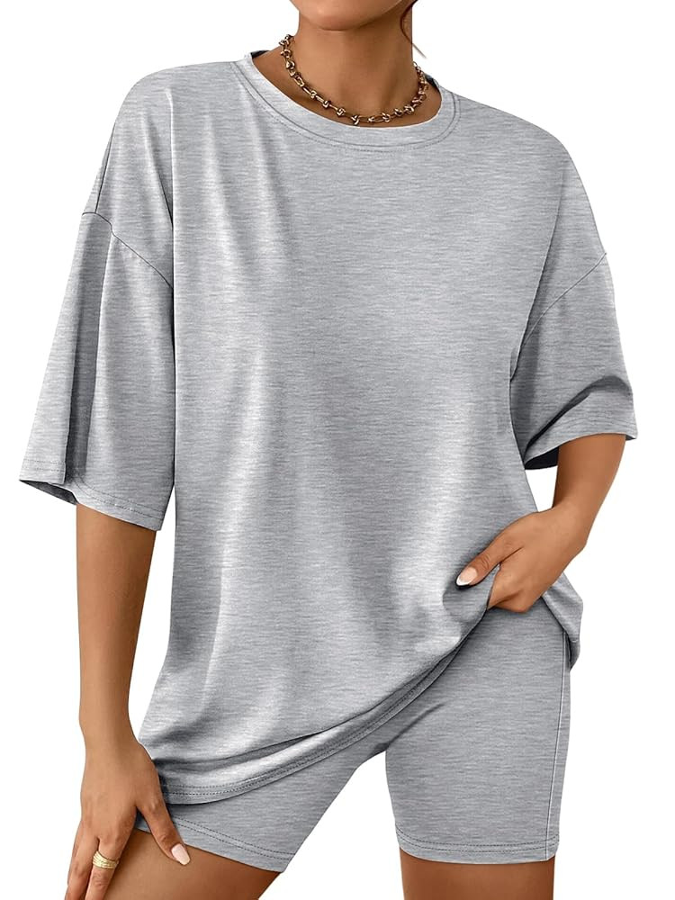 AUTOMET Womens 2 Piece Sets Summer Outfits 2025 Two Piece Lounge Set Matching Clothing Oversized ... | Amazon (US)