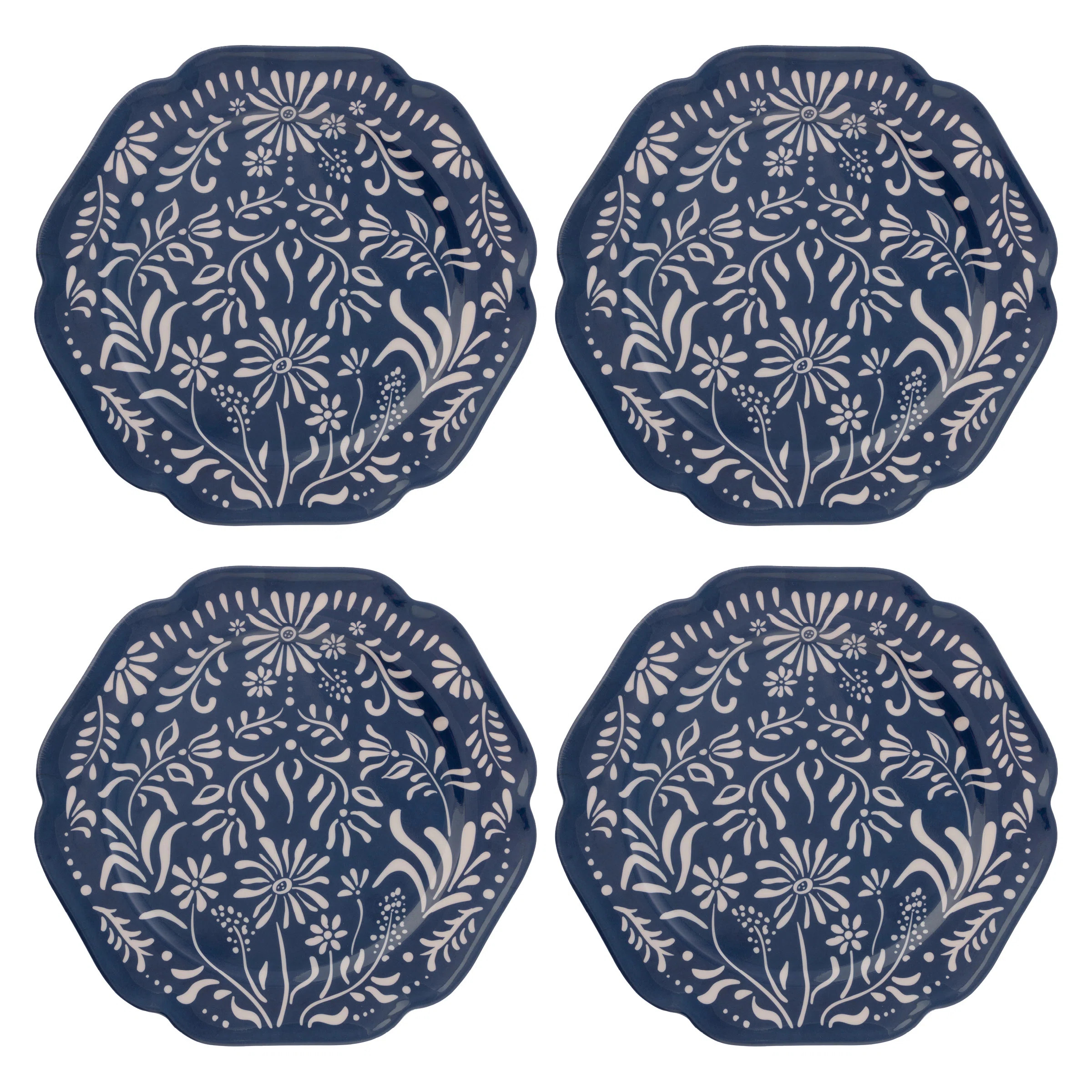 MELAMINE DINNER PLATES S/4  MYKONOS (F24) (Set of 4) | Wayfair North America
